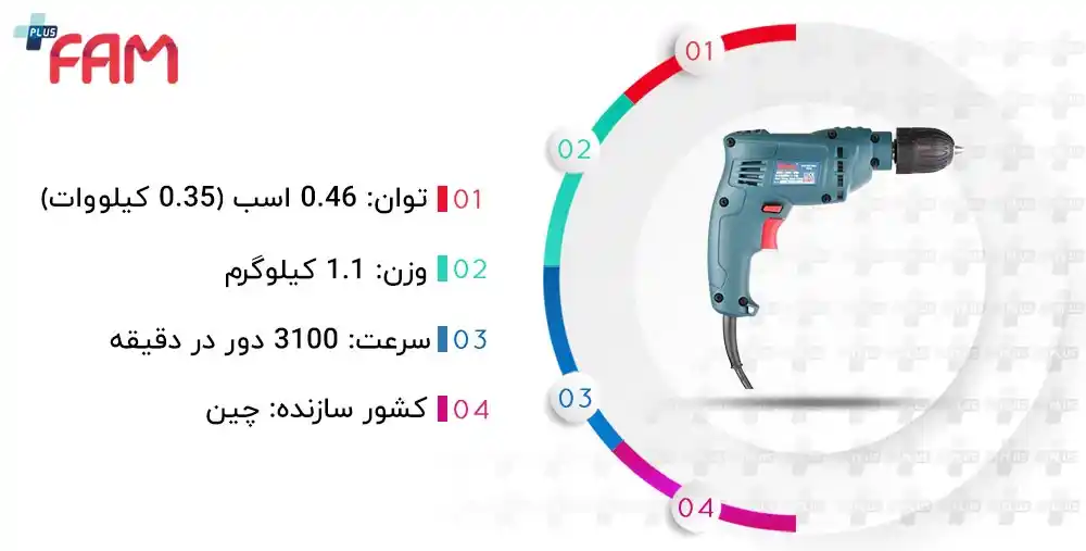 دریل اتوماتیک 10 میلی متر رونیکس مدل 2113