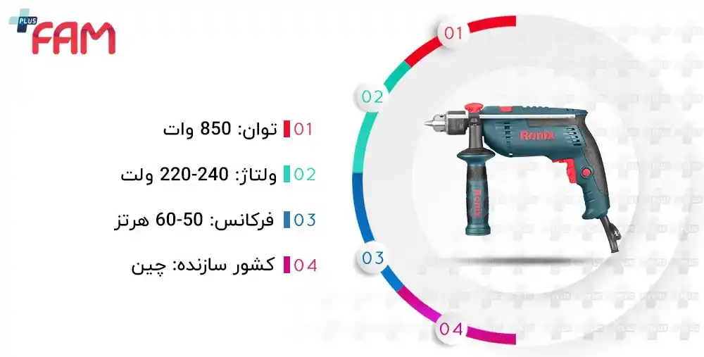 دریل چکشی رونیکس 2250